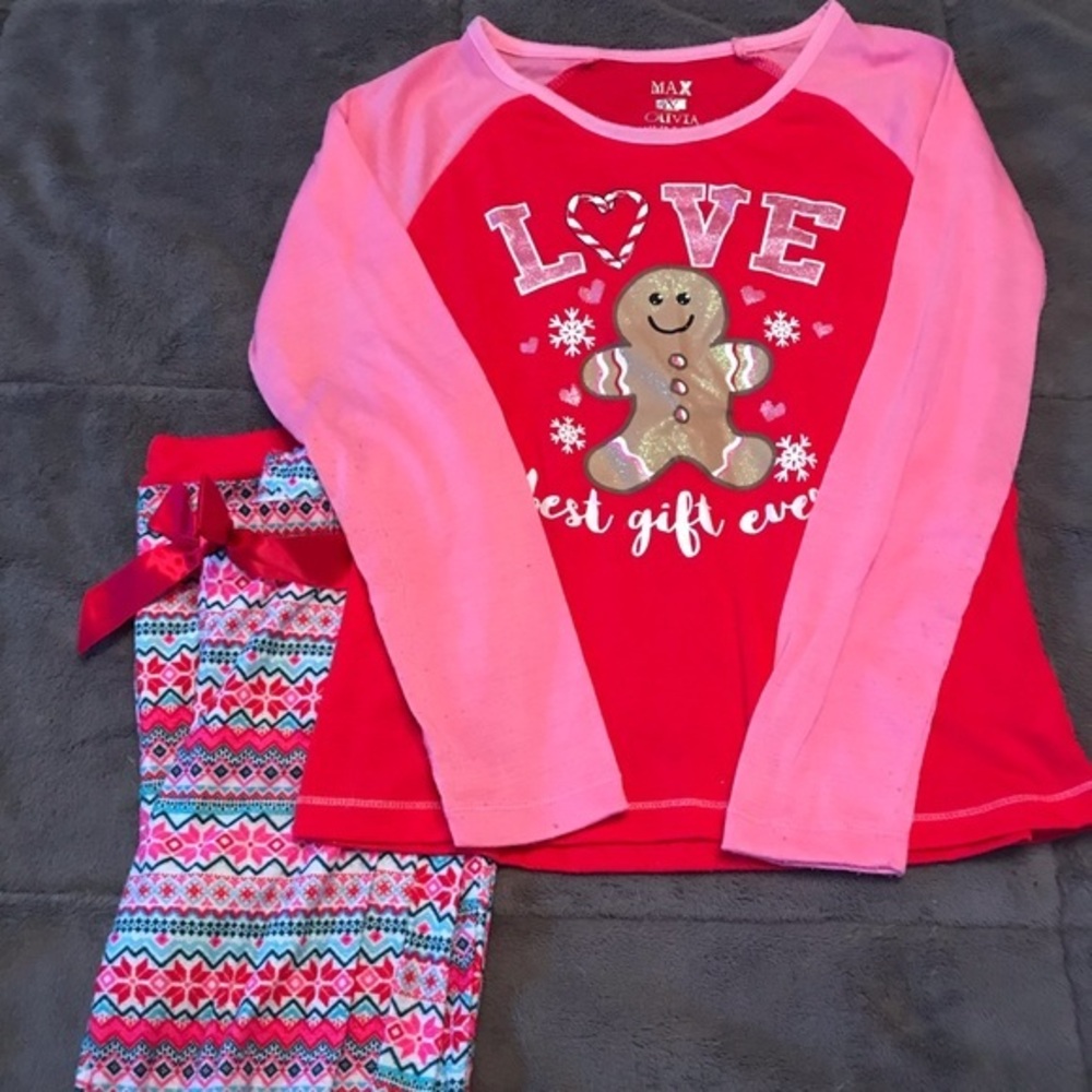 Max & Olivia Girls size 14/16 Christmas pajama set